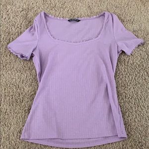 lavender scoop neck shirt